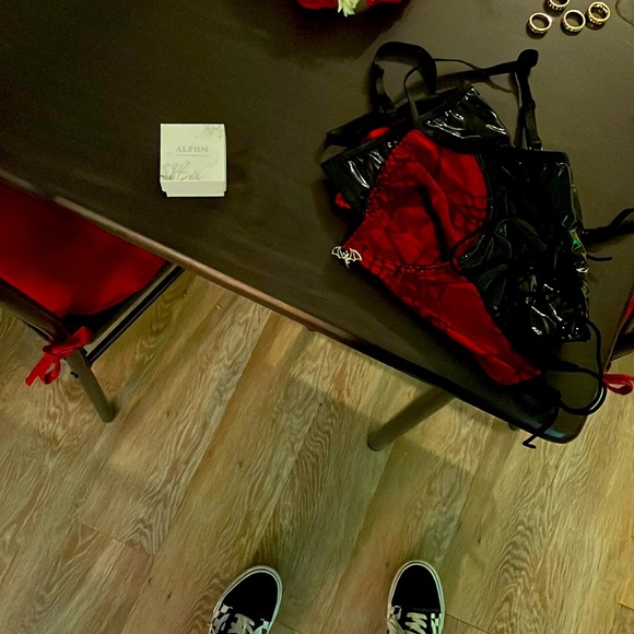 Custom halloween dark red laced Top - Picture 1 of 1